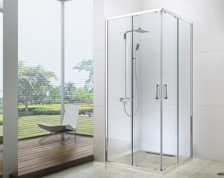 Душевой уголок Berges Solo S 90х90 061107 профиль Хром сильвер стекло прозрачное 