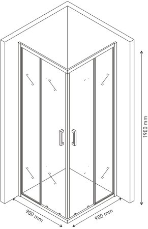 Душевой уголок Berges Solo S 90х90 061107 профиль Хром сильвер стекло прозрачное 