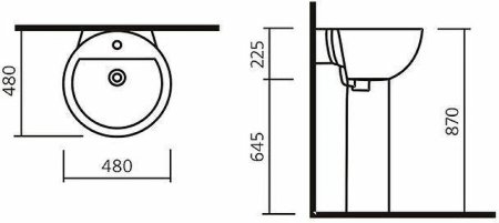 Раковина Sanita Luxe Art Luxe 50 SL400001 ARTSLWB01+ARTSLPD10 Белая 