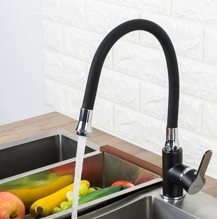 Смеситель для кухни Frap H42 F4042 Черный матовый Хром 