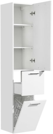 Шкаф пенал Aquaton Инди 34 1A188603ND010 подвесной с бельевой корзиной Белый 