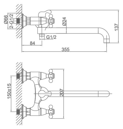 Смеситель D&K Hercules Hessen DA1423341 универсальный 