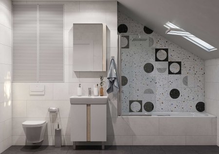 Тумба под раковину Aquaton Кантри 60 1A257401AHB20 Белая глянцевая Дуб верона 