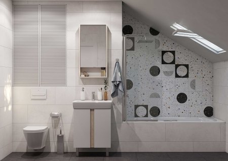 Тумба под раковину Aquaton Кантри 60 1A257401AHB20 Белая глянцевая Дуб верона 