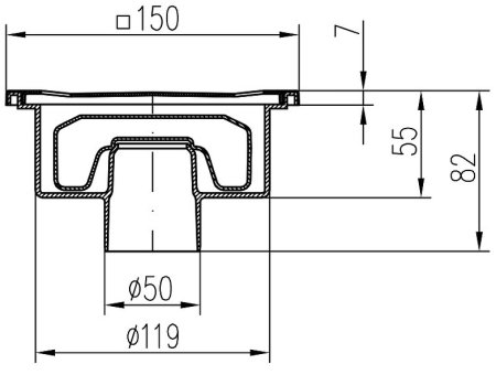 Душевой трап Paini 320XN с решеткой Хром 