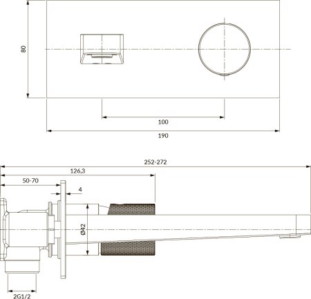 Смеситель Omnires Contour CT8015GLB С ВНУТРЕННЕЙ ЧАСТЬЮ, для раковины, золото 