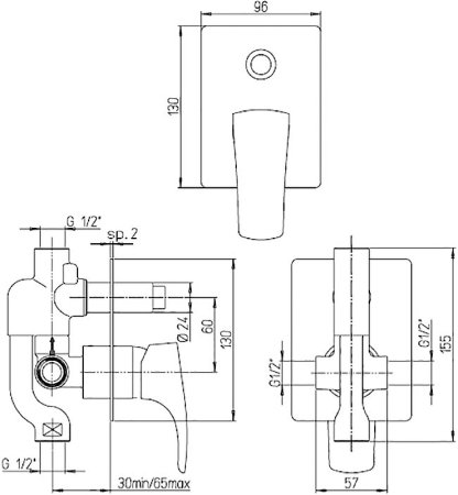 Смеситель для душа Paini Lady 89PW691 Никель 