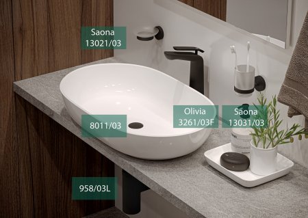 Смеситель Timo Olivia 3211/03F для раковины, черный 