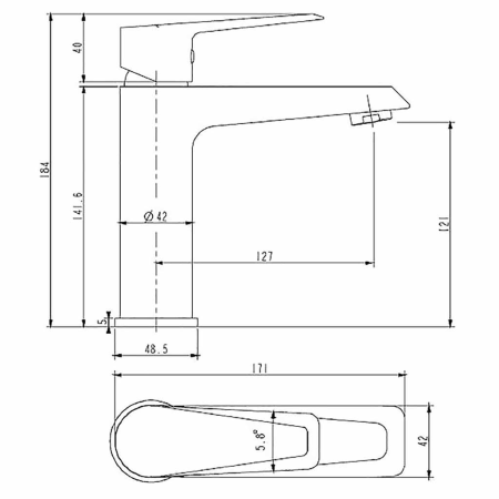 Смеситель для раковины Omnires Astoria AS5610CR хром 