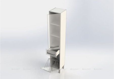 Шкаф-пенал для ванной Aquanet Сиена 35 R б/к белый (напольный) 