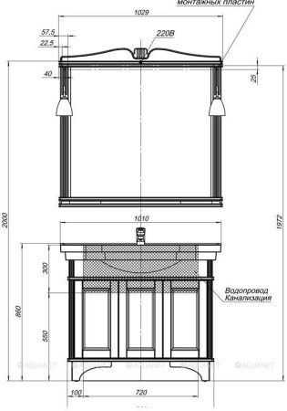 Зеркало Aquanet Николь 100 орех 