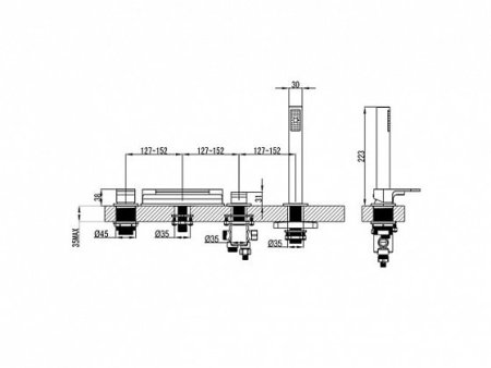 Смеситель для ванны на 4 отверстия Ravak Chrome CR 025.00 X070073 