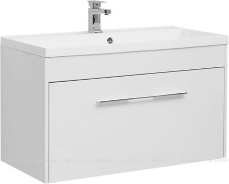 Тумба с раковиной Aquanet Августа 100 белый (раковина Нота 100 NEW) 