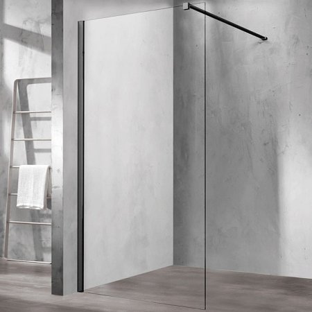 Душевая перегородка Vincea Walk-In 100 VSW-1H100CLB профиль Черный матовый стекло прозрачное 