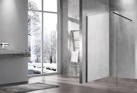 Душевая перегородка Vincea Walk-In 100 VSW-1H100CLB профиль Черный матовый стекло прозрачное 