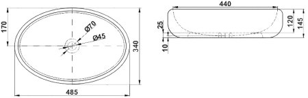 Раковина-чаша Melana 49 MLN-320317 Белая 