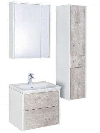 Зеркальный шкаф Roca Ronda 60 ZRU9303007 с подсветкой Бетон Белый матовый 