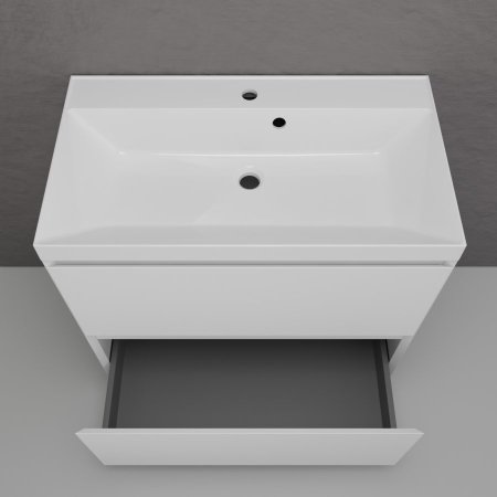 Тумба напольная Style Line "Манхэттен 80" ЭМАЛЬ под ASTI 80 2 ящика PLUS белый матовый 