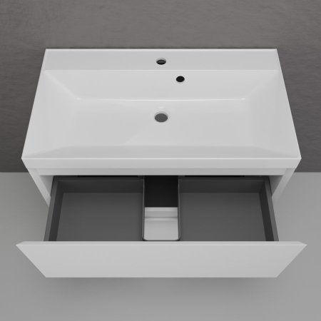 Тумба напольная Style Line "Манхэттен 80" ЭМАЛЬ под ASTI 80 2 ящика PLUS белый матовый 