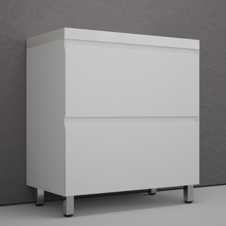 Тумба напольная Style Line "Манхэттен 80" ЭМАЛЬ под ASTI 80 2 ящика PLUS белый матовый 