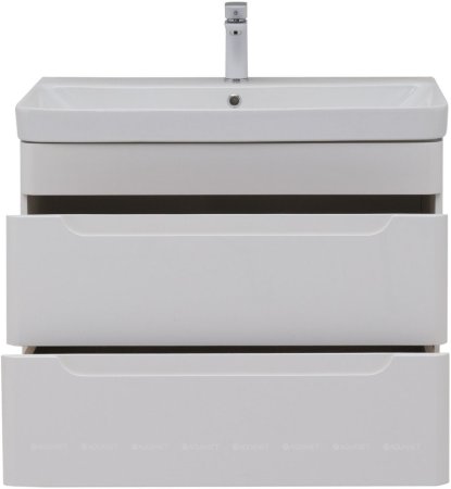 Тумба с раковиной Aquanet София 80 белый глянец (2 ящика) 