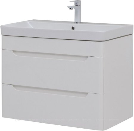 Тумба с раковиной Aquanet София 80 белый глянец (2 ящика) 