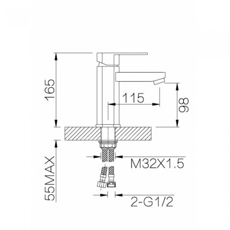 Cмеситель для раковины GANZER BOLDER GZ06011 CHROME 