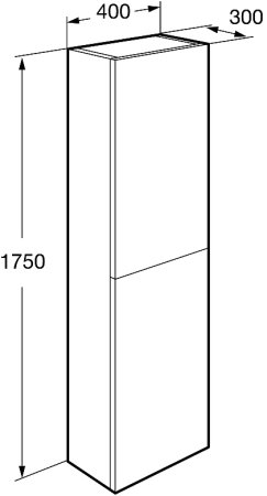 Шкаф пенал Roca Ona 40 A857635511 подвесной Темный вяз 