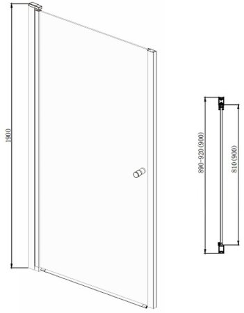 Душевая дверь Azario Alberta AZ-NK6211 900 профиль Серебро стекло прозрачное 