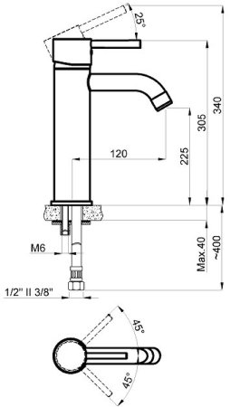 Смеситель для раковины Azario Tasco AZ-15164551 Хром 