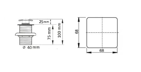 Донный клапан для раковины CeramaLux RD006 без перелива, хром 