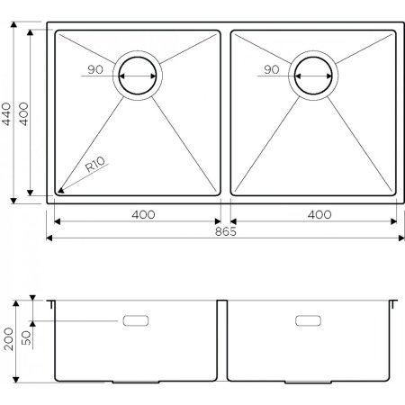 Мойка кухонная Omoikiri Taki 86-2-U/IF-GM вороненая сталь 