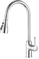 Смеситель для кухни с выдвижным изливом Shevanik S163, хром