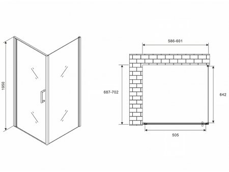 Душевой уголок Abber Sonnenstrand 60х80 AG04060M-S80M профиль Хром стекло матовое 