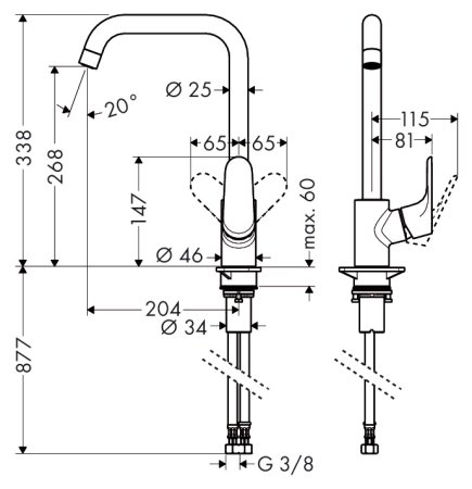 Смеситель для кухонной мойки Hansgrohe Focus 31820800 
