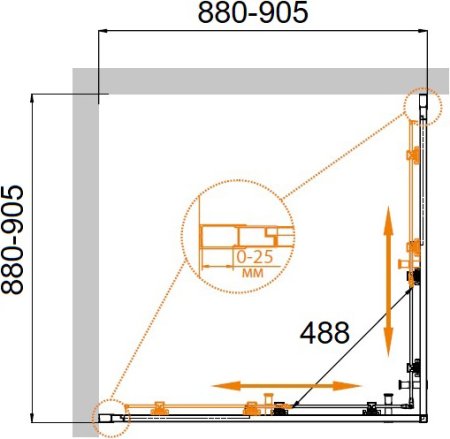 Душевой уголок Cezares Molveno A 2 90 C Cr IV 