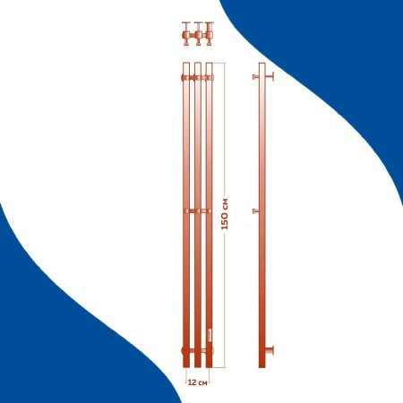 Полотенцесушитель электрический (I-образный) Маргроид Inaro III M0061, 15x150 см 