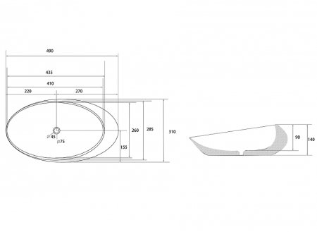 Раковина-чаша Abber Bequem 49 AC2107 Белая 