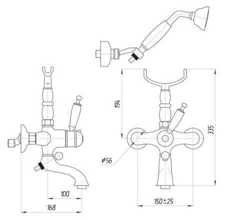 Термостат Migliore Oxford ML.OXF-6303 Cr для ванны с душем 