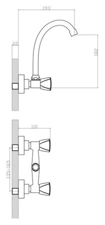 Смеситель для кухонной мойки Rossinka N02-73 