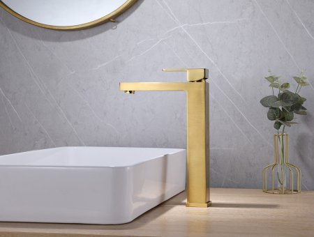 Смеситель ABBER Daheim AF8211G для раковины, золото матовое 