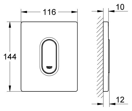 Кнопка смыва Grohe Arena Cosmopolitan 38857P00 для писсуара 