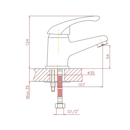 Смеситель однорычажный для раковины HAIBA CRON CN1003 