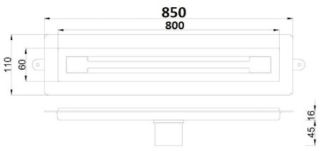 Душевой лоток Boheme Premium Trendy 80 983-80-B с Черной решеткой 