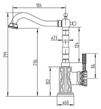 Смеситель Zorg Antic A 109K-SL для кухонной мойки 