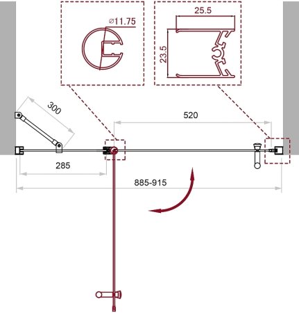 Душевая дверь BelBagno Uno 90 UNO-B-12-30+60-C-Cr профиль Хром стекло прозрачное 