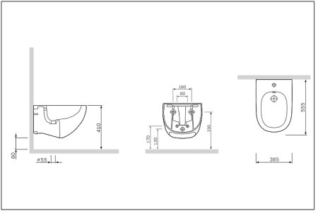 Биде AM.PM Sensation C303411WH подвесное Белое 