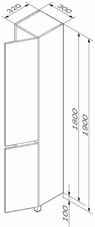 Шкаф пенал AM.PM Gem S 30 M91CSR0306GM Графит матовый 