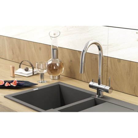 Смеситель для кухни Omoikiri Akita-S-BN с краном под питьевую воду 