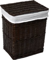 Корзина для белья WasserKRAFT Isar WB-130-M темно-коричневая, средняя